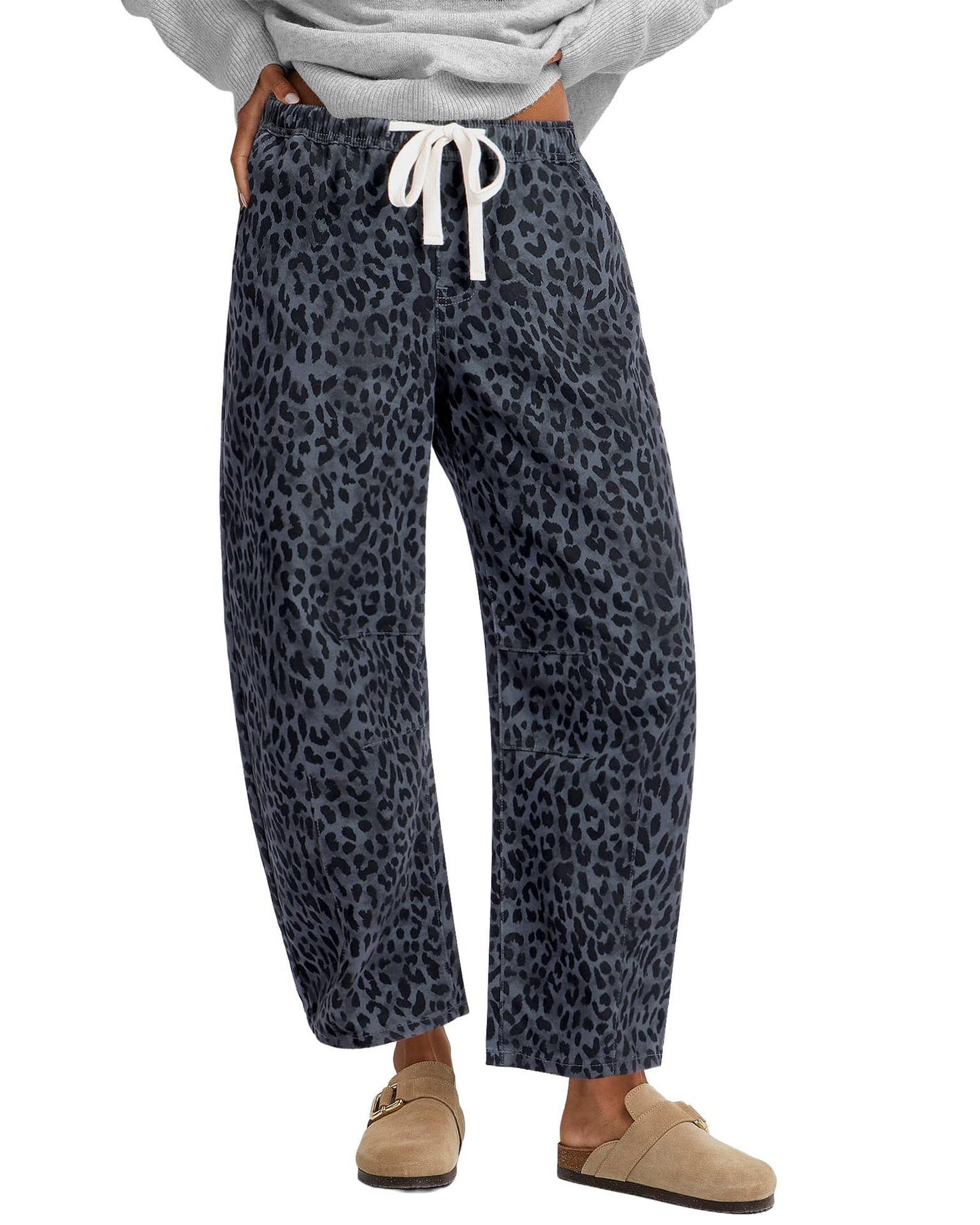 Casual Straight Pants Elastic High Waist