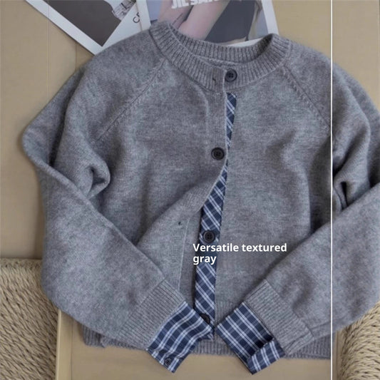 Autumn And Winter Korean Style High-grade Knitted Cardigan Coat For Women