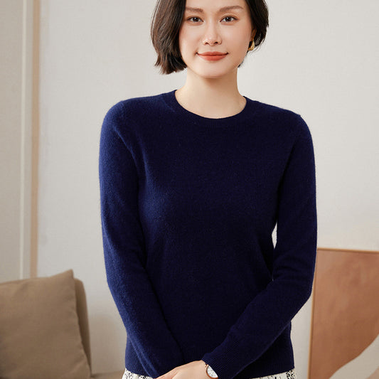 Round Neck Loose Knitted Long Sleeves Women