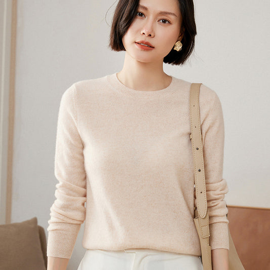 Round Neck Loose Knitted Long Sleeves Women