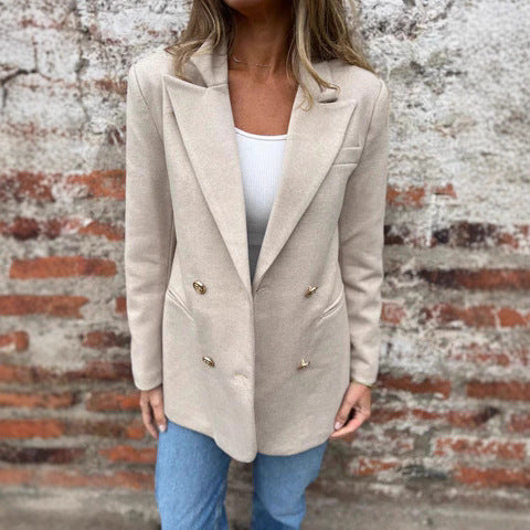 Autumn And Winter Leisure Solid Color Woolen Blazer