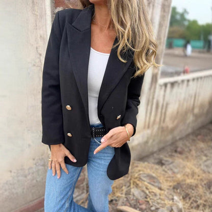 Autumn And Winter Leisure Solid Color Woolen Blazer