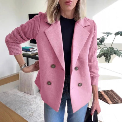 Women's Elegant Wool Stitching Woolen Coat Commuter Suit