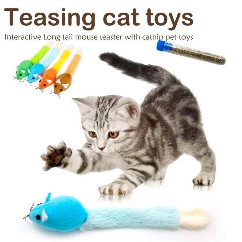 Long Tail Mouse Cat Teaster Toys Funny Pet Toys Cat Toys Mouse Trainning Funny Playing Toys Interactive Pets Products